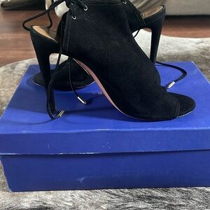 Aquazzura Black Stiletto Heels with Ankle Straps